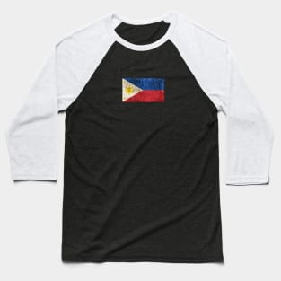 Vintage Aged and Scratched Filipino Flag Baseball T-Shirt